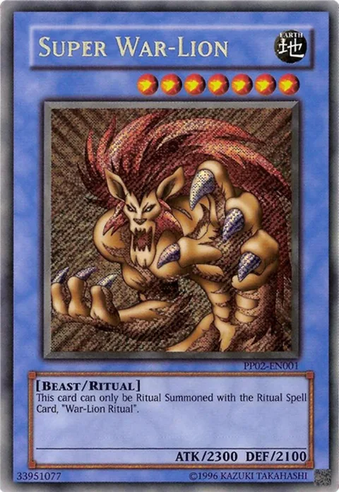 Super War-Lion PP02-EN001 PP02 Unlimited Secret Rare Yu-Gi-Oh card from Premium Pack 2