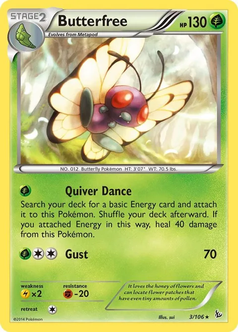 Butterfree #3/106 Reverse Holofoil Pokémon card from XY - Flashfire