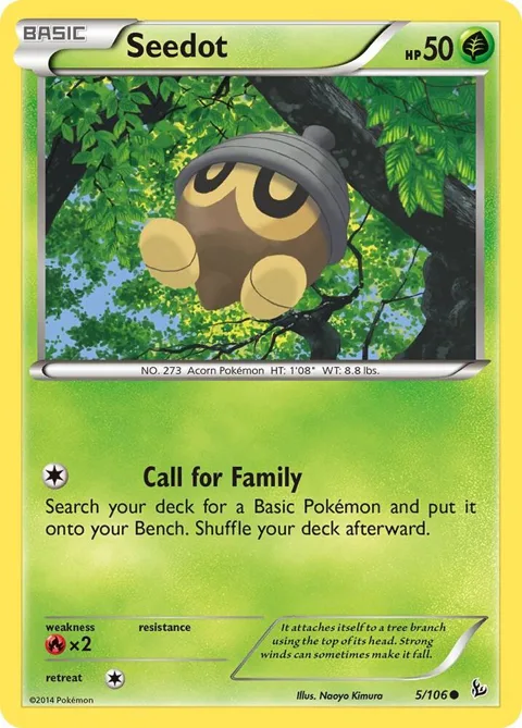 Seedot #5/106 Reverse Holofoil Pokémon card from XY - Flashfire