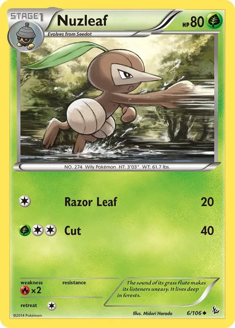 Nuzleaf #6/106 Pokémon card from XY - Flashfire