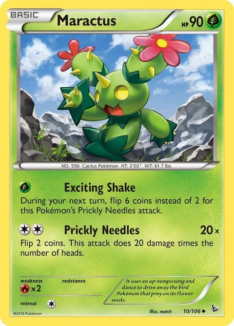 Maractus #10/106 Reverse Holofoil Pokémon card from XY - Flashfire