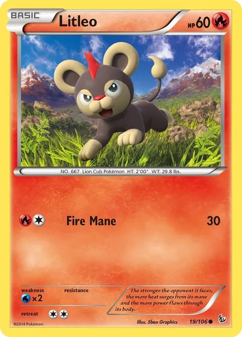 Litleo 19 #19/106 Pokémon card from XY - Flashfire