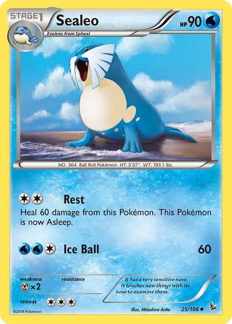 Sealeo #25/106 Pokémon card from XY - Flashfire