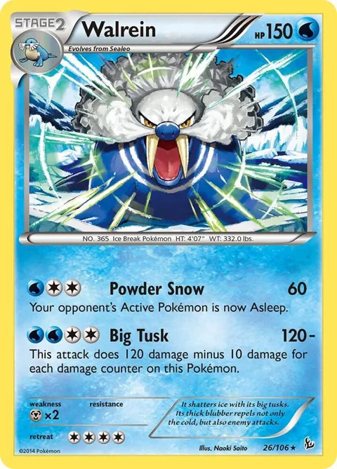 Walrein #26/106 Pokémon card from XY - Flashfire