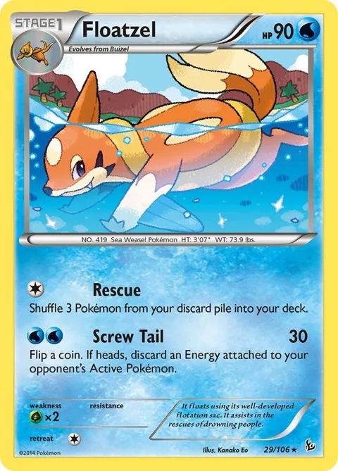 Floatzel #29/106 Pokémon card from XY - Flashfire