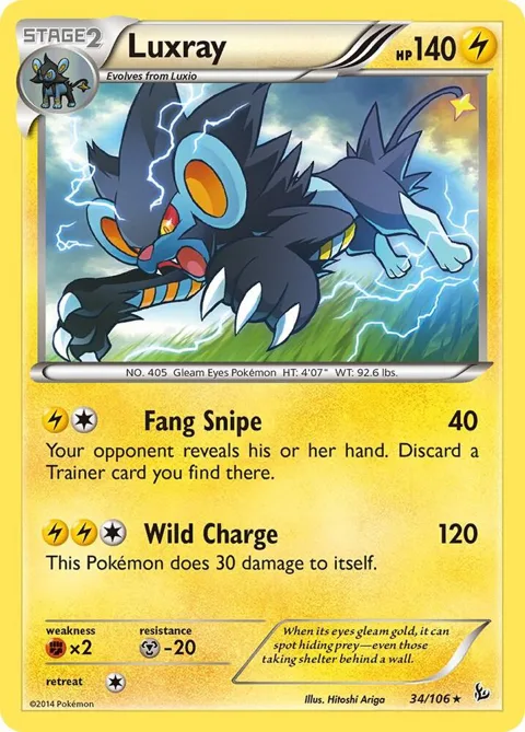 Luxray #34/106 Pokémon card from XY - Flashfire