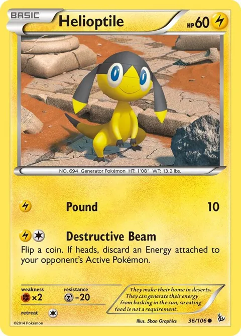 Helioptile #36/106 Pokémon card from XY - Flashfire