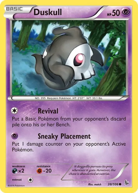 Duskull #38/106 Pokémon card from XY - Flashfire