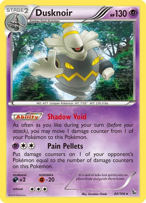 Dusknoir #40/106 Reverse Holofoil Pokémon card from XY - Flashfire