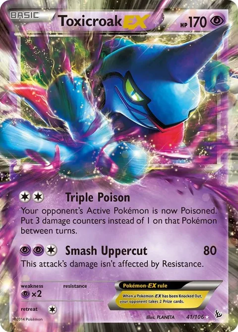 Toxicroak EX #41/106 Holofoil Pokémon card from XY - Flashfire