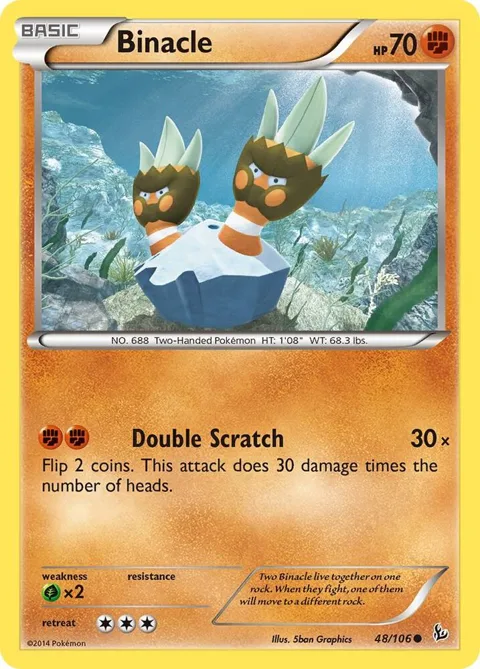 Binacle #48/106 Pokémon card from XY - Flashfire