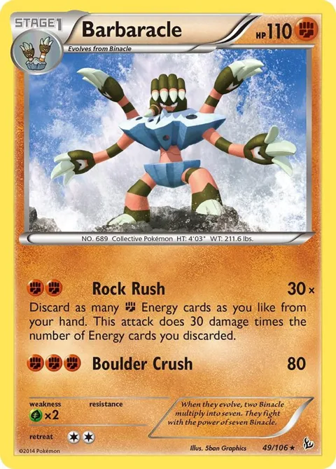 Barbaracle #49/106 Pokémon card from XY - Flashfire