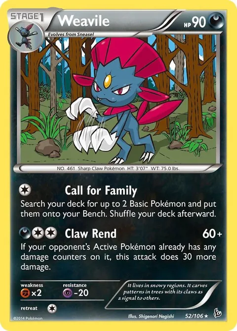 Weavile #52/106 Pokémon card from XY - Flashfire