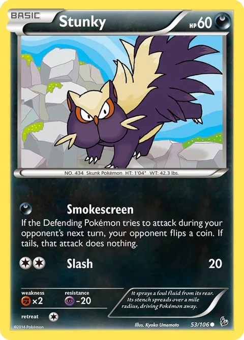Stunky 53 #53/106 Reverse Holofoil Pokémon card from XY - Flashfire