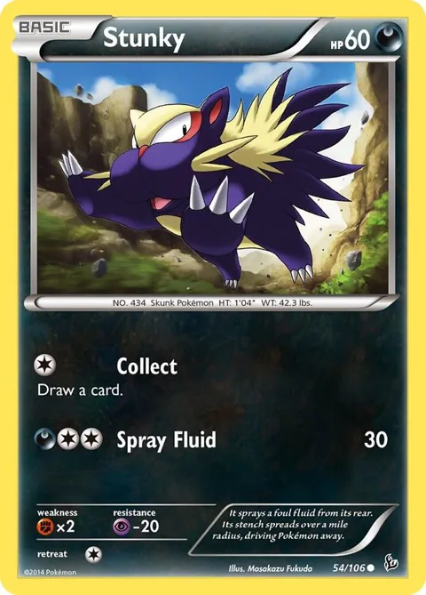 Stunky 54 #54/106 Pokémon card from XY - Flashfire