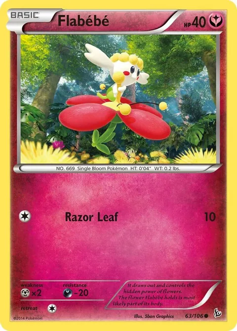 Flabebe 63 #63/106 Reverse Holofoil Pokémon card from XY - Flashfire