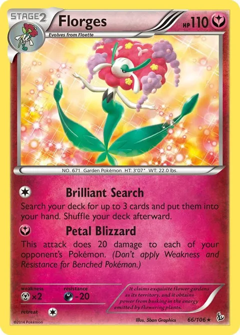 Florges #66/106 Reverse Holofoil Pokémon card from XY - Flashfire