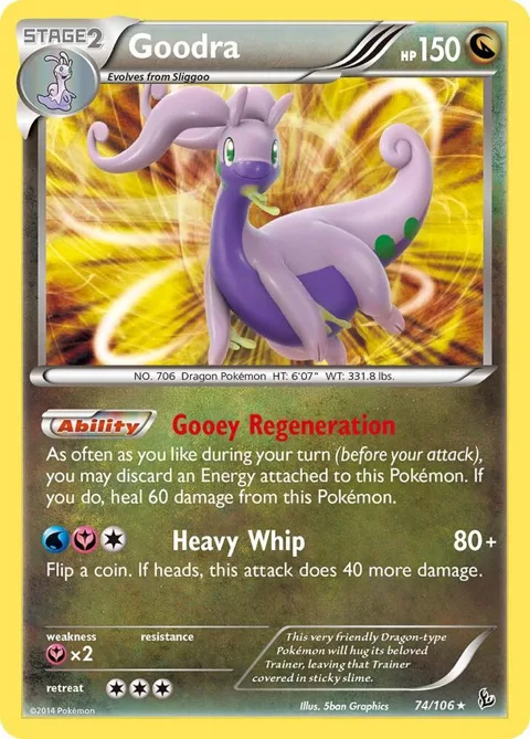 Goodra #74/106 Reverse Holofoil Pokémon card from XY - Flashfire