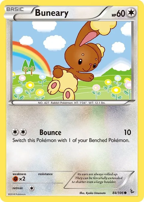 Buneary #84/106 Reverse Holofoil Pokémon card from XY - Flashfire