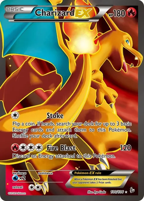 Charizard EX 100 Full Art #100/106 Holofoil Pokémon card from XY - Flashfire