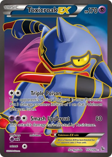 Toxicroak EX 102 Full Art #102/106 Holofoil Pokémon card from XY - Flashfire