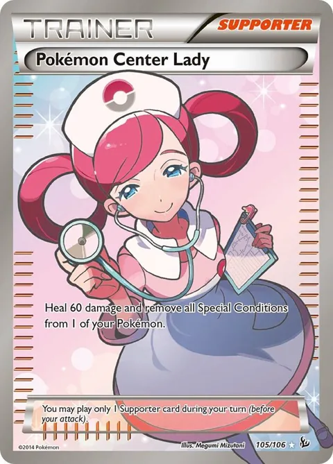 Pokemon Center Lady 105 Full Art #105/106 Holofoil Pokémon card from XY - Flashfire