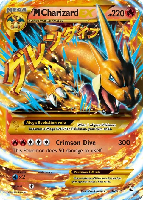 M Charizard EX Y Secret Rare #107/106 Holofoil Pokémon card from XY - Flashfire