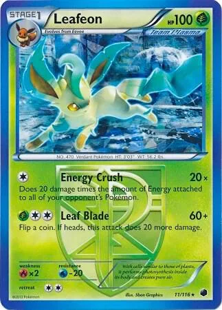Leafeon - 11/116 BW Plasma Freeze #011/116 Holofoil Pokémon card from Deck Exclusives