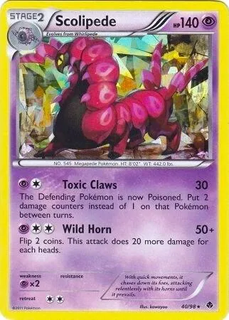 Scolipede - 40/98 BW Emerging Powers #040/098 Holofoil Pokémon card from Deck Exclusives