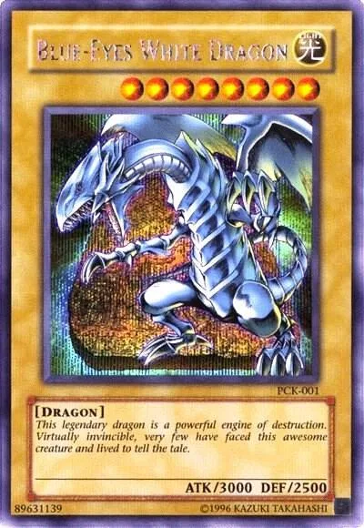 Blue-Eyes White Dragon Power of Chaos: Kaiba the Revenge PCK-001 Yu-Gi-Oh card from Yu-Gi-Oh! Video Game Promotional Cards