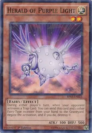 Herald of Purple Light Shatterfoil BP03-EN023 Yu-Gi-Oh card from Battle Pack 3: Monster League