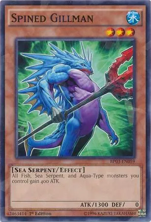 Spined Gillman Shatterfoil BP03-EN059 Yu-Gi-Oh card from Battle Pack 3: Monster League