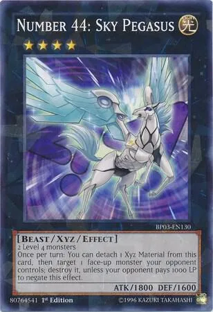 Number 44: Sky Pegasus Shatterfoil BP03-EN130 Yu-Gi-Oh card from Battle Pack 3: Monster League