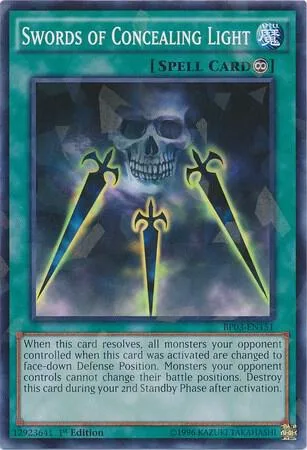 Swords of Concealing Light Shatterfoil BP03-EN151 Yu-Gi-Oh card from Battle Pack 3: Monster League
