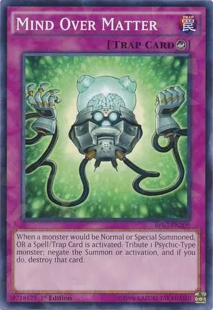 Mind Over Matter Shatterfoil BP03-EN209 Yu-Gi-Oh card from Battle Pack 3: Monster League