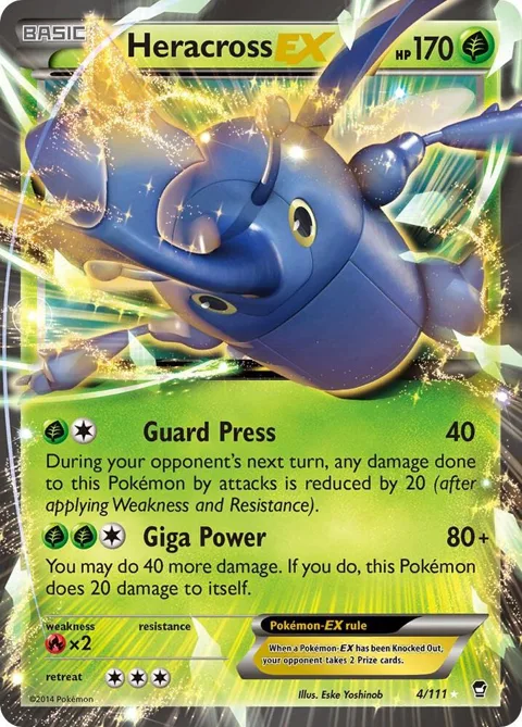 Heracross EX #4/111 Holofoil Pokémon card from XY - Furious Fists