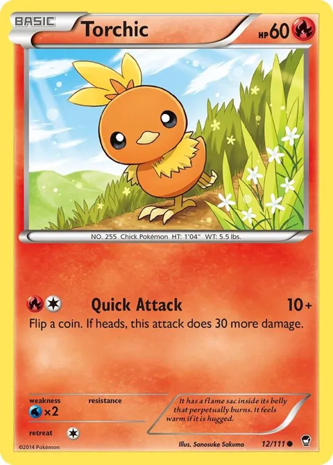 Torchic #12/111 Pokémon card from XY - Furious Fists