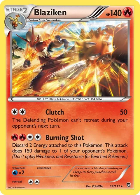 Blaziken #14/111 Reverse Holofoil Pokémon card from XY - Furious Fists