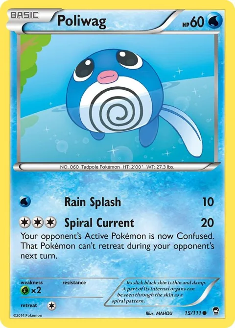 Poliwag #15/111 Pokémon card from XY - Furious Fists
