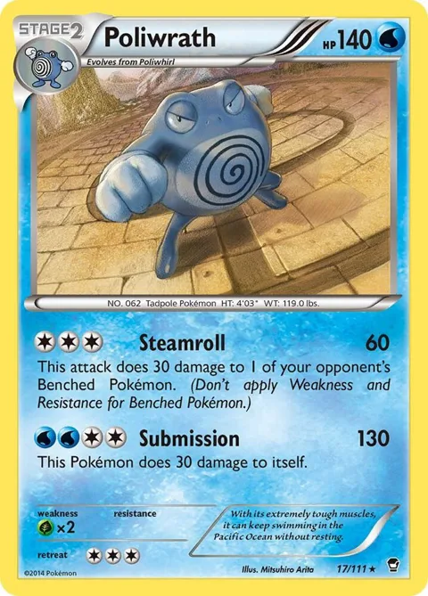 Poliwrath #17/111 Holofoil Pokémon card from XY - Furious Fists