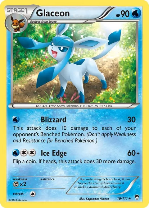 Glaceon #19/111 Pokémon card from XY - Furious Fists