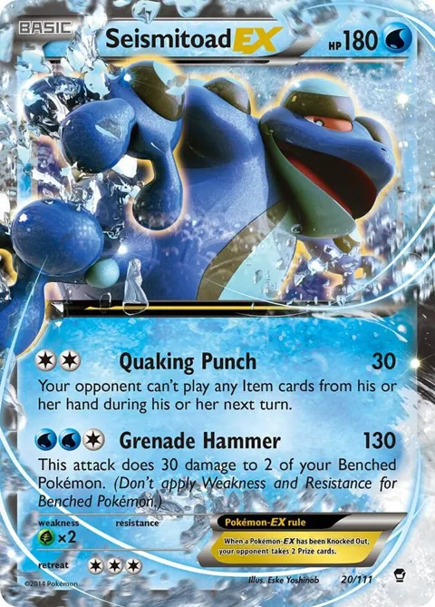 Seismitoad EX #20/111 Holofoil Pokémon card from XY - Furious Fists