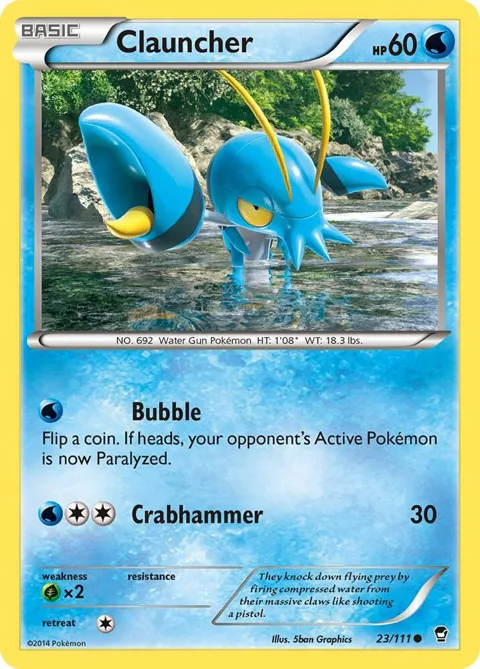 Clauncher #23/111 Pokémon card from XY - Furious Fists