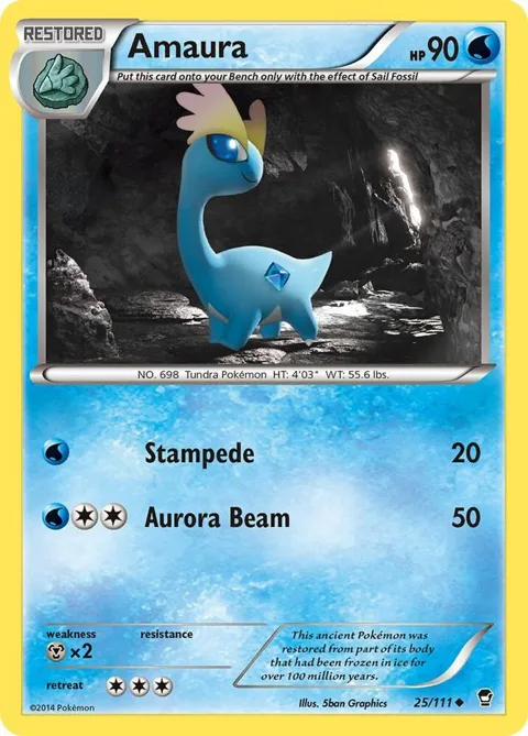 Amaura #25/111 Pokémon card from XY - Furious Fists