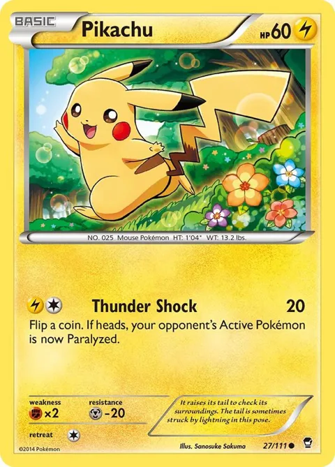 Pikachu #27/111 Pokémon card from XY - Furious Fists