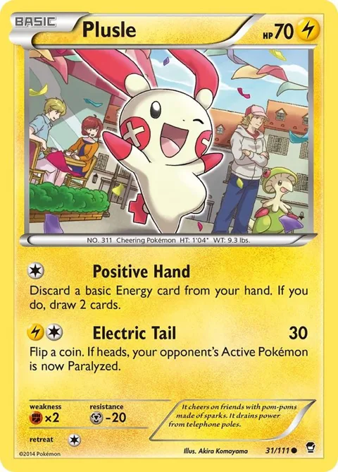 Plusle #31/111 Reverse Holofoil Pokémon card from XY - Furious Fists