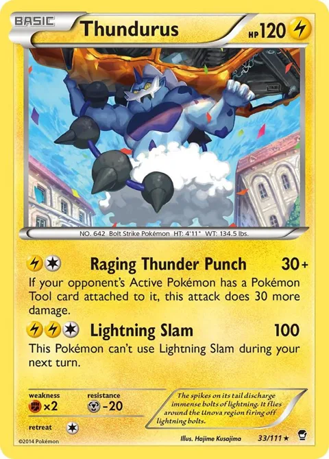 Thundurus #33/111 Reverse Holofoil Pokémon card from XY - Furious Fists