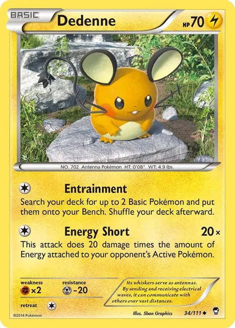Dedenne #34/111 Reverse Holofoil Pokémon card from XY - Furious Fists