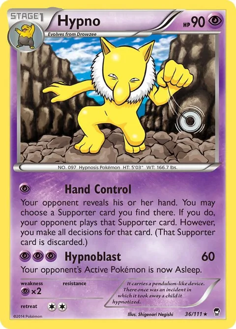 Hypno #36/111 Pokémon card from XY - Furious Fists