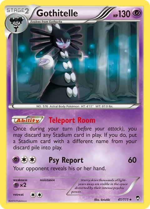 Gothitelle #41/111 Reverse Holofoil Pokémon card from XY - Furious Fists
